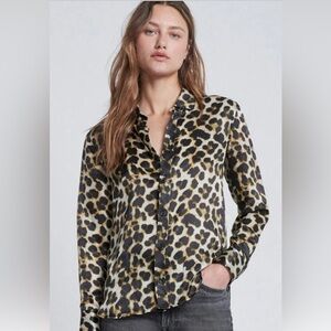 7 For All Mankind Leopard Print Blouse